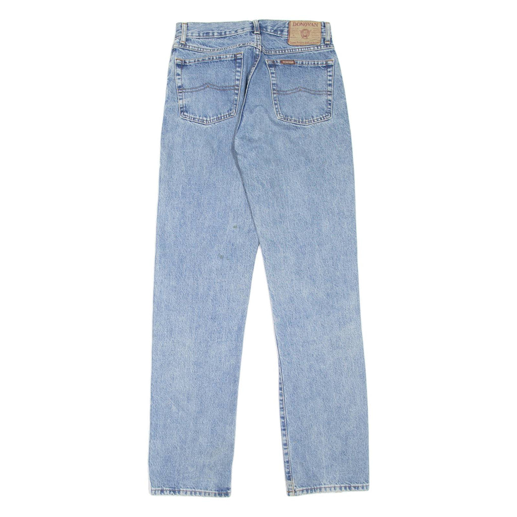 DONOVAN Mens Jeans Blue Regular Straight Stone Wash W30 L32