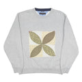 TOMMY HILFIGER Womens Grey Sweatshirt Crew Neck M Patchwork Graphic Print