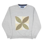 TOMMY HILFIGER Womens Grey Sweatshirt Crew Neck M Patchwork Graphic Print