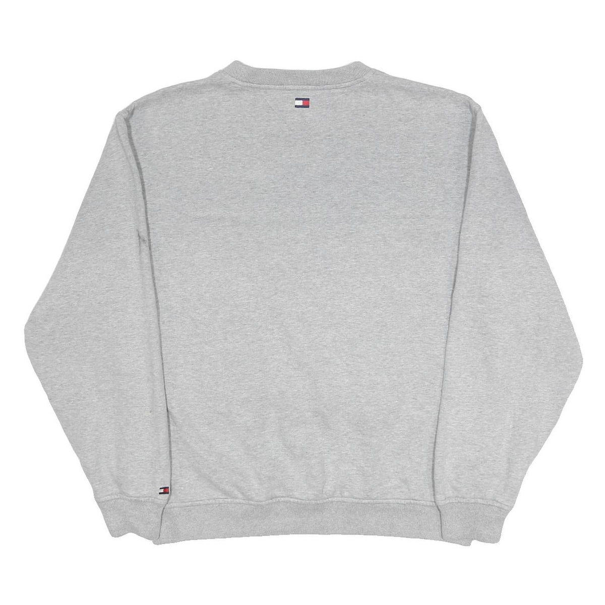 TOMMY HILFIGER Womens Grey Sweatshirt Crew Neck M Patchwork Graphic Print