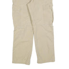 CARHARTT Mens Relaxed Beige Cargo Trousers W33 L30 Cotton Blend Zip Closure