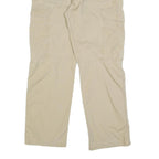 CARHARTT Mens Relaxed Beige Cargo Trousers W33 L30 Cotton Blend Zip Closure