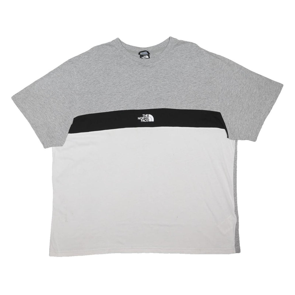 THE NORTH FACE Mens Grey & White Colourblock Short Sleeve Crew Neck T-Shirt 2XL