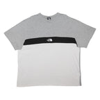THE NORTH FACE Mens Grey & White Colourblock Short Sleeve Crew Neck T-Shirt 2XL