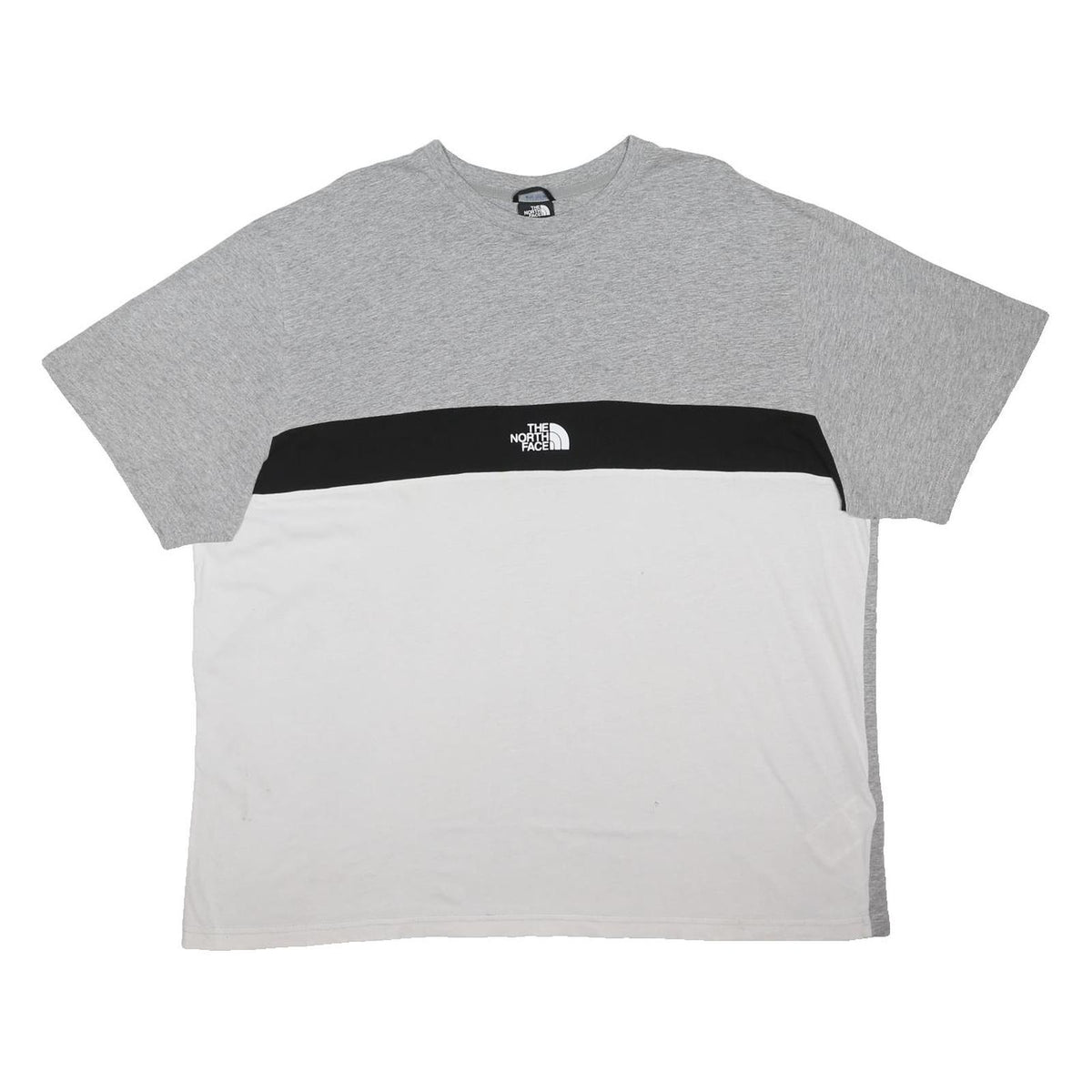 THE NORTH FACE Mens Grey & White Colourblock Short Sleeve Crew Neck T-Shirt 2XL