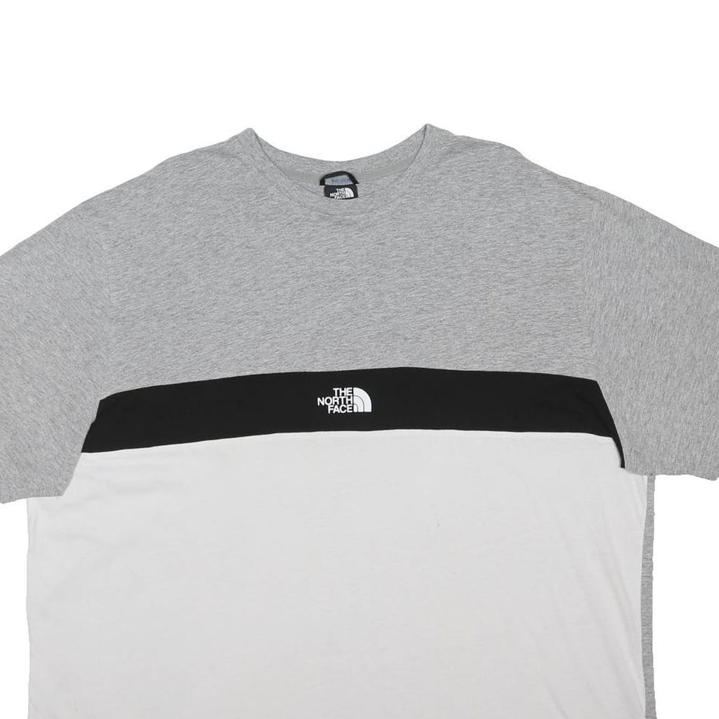 THE NORTH FACE Mens Grey & White Colourblock Short Sleeve Crew Neck T-Shirt 2XL