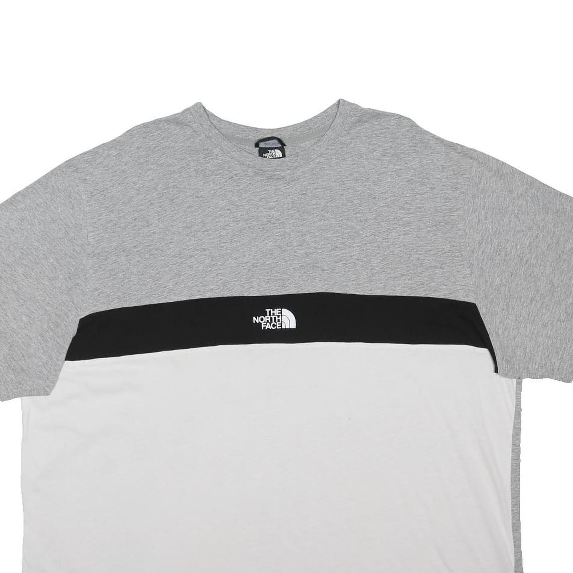 THE NORTH FACE Mens Grey & White Colourblock Short Sleeve Crew Neck T-Shirt 2XL