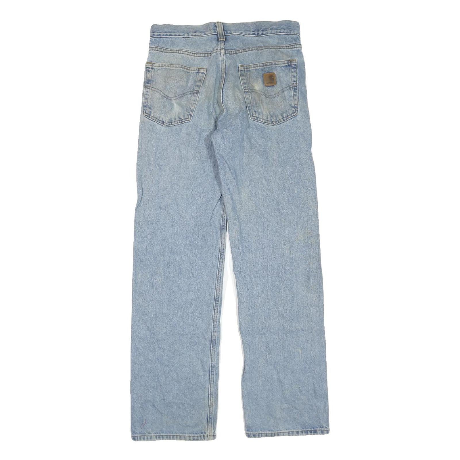 CARHARTT Mens Regular Fit Straight Blue Denim Jeans W30 L32 Classic Cotton Blend