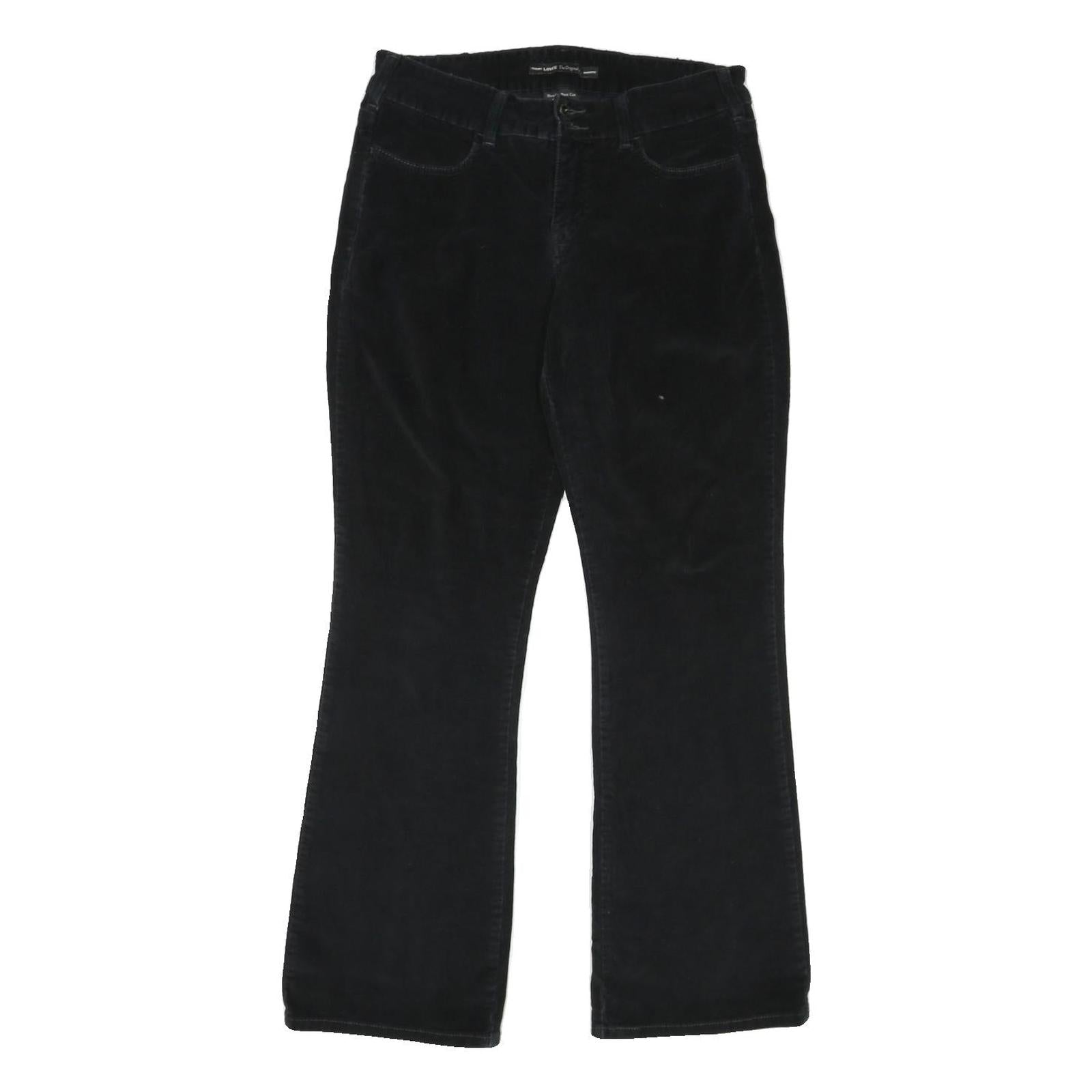 LEVI'S Womens Cotton Blend Black Regular Flared Trousers W32 L31 Stylish Comfort