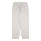 Womens Relaxed Fit Cotton Blend Trousers White W30 L28 Classic Zip Casual