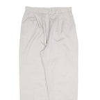 Womens Relaxed Fit Cotton Blend Trousers White W30 L28 Classic Zip Casual