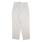 Womens Relaxed Fit Cotton Blend Trousers White W30 L28 Classic Zip Casual