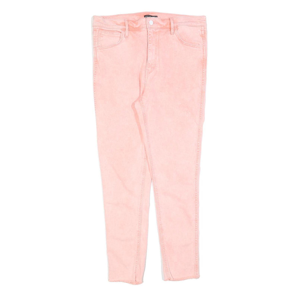 LEVI'S Womens Pink Slim Skinny Denim Light W31 L27 Distressed Hem Jeans
