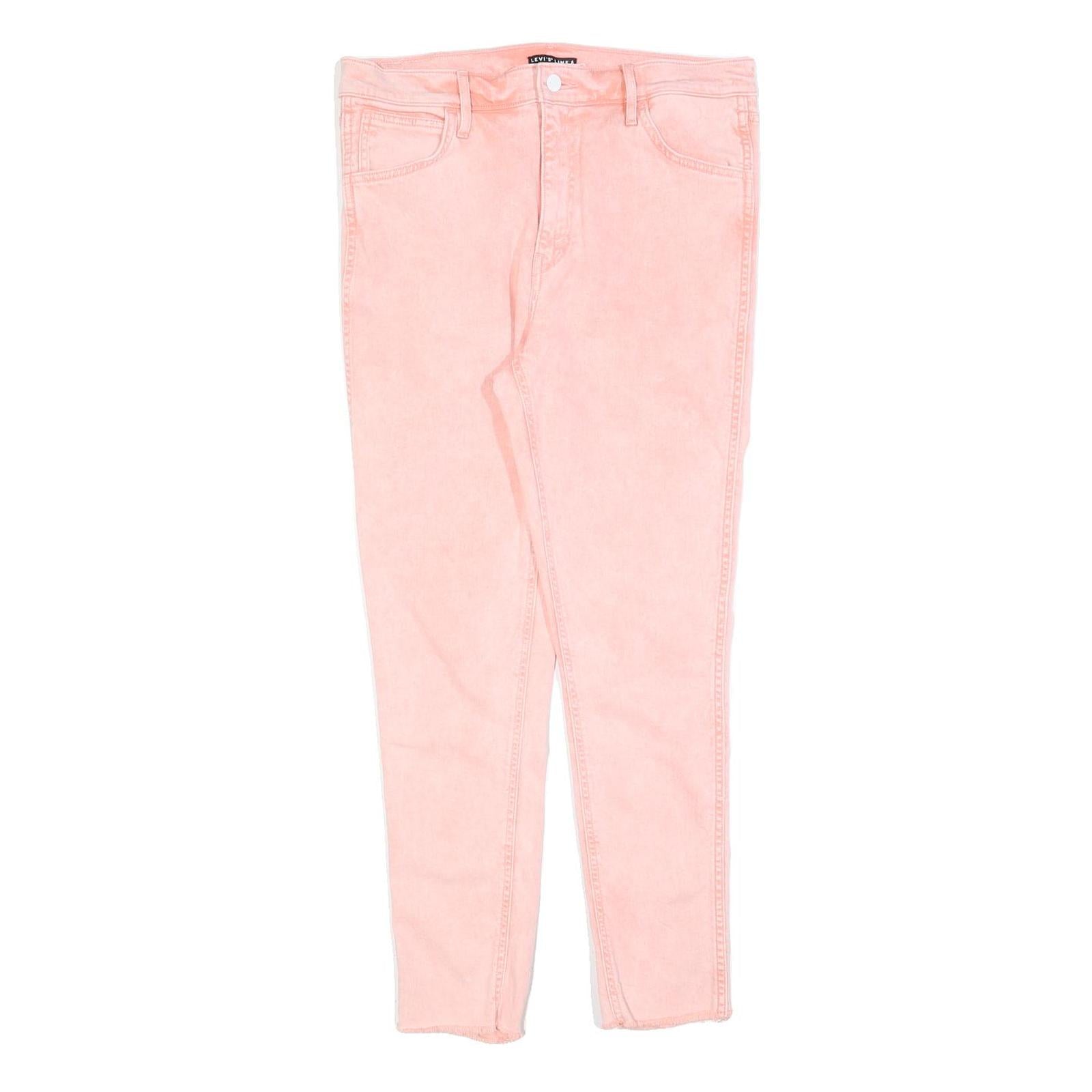 LEVI'S Womens Pink Slim Skinny Denim Light W31 L27 Distressed Hem Jeans