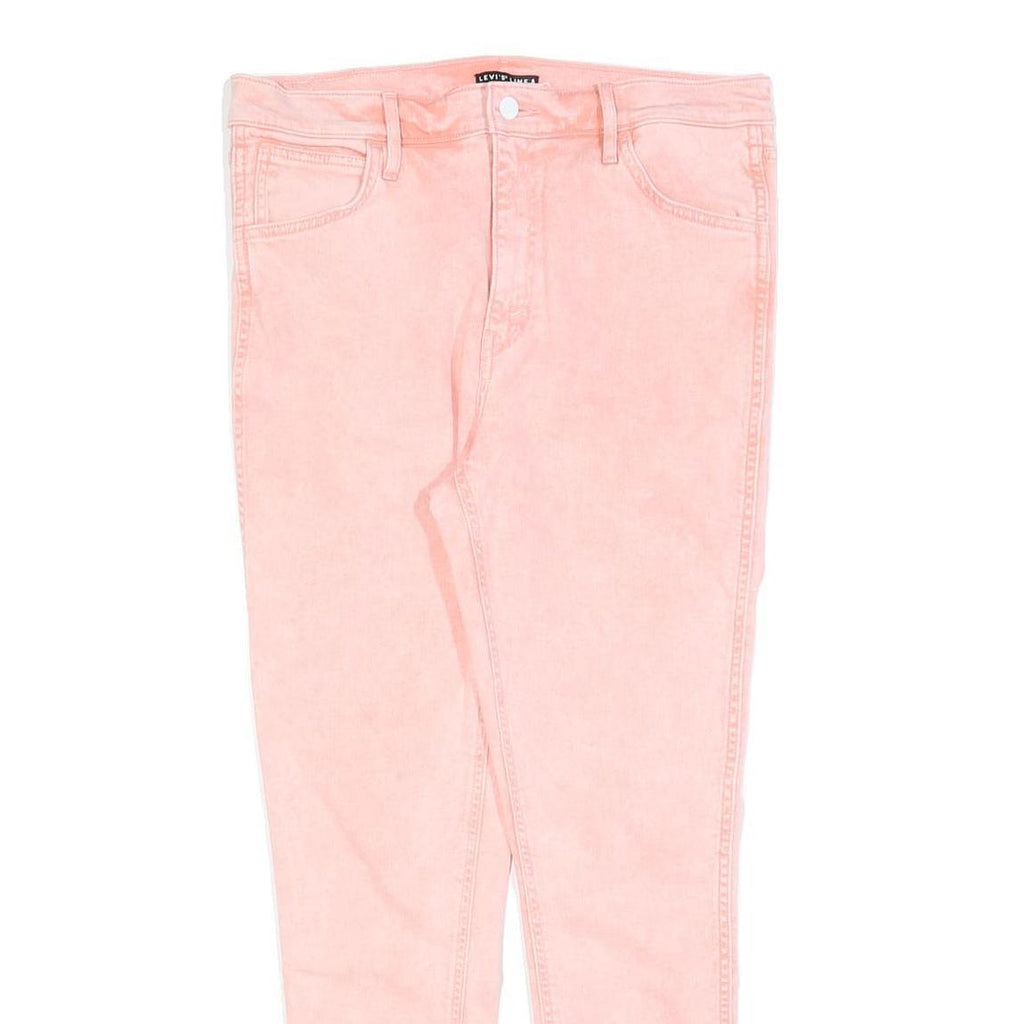 LEVI'S Womens Pink Slim Skinny Denim Light W31 L27 Distressed Hem Jeans