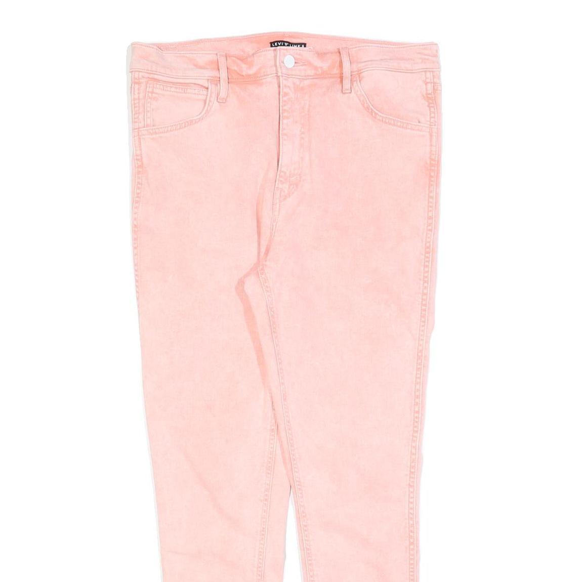 LEVI'S Womens Pink Slim Skinny Denim Light W31 L27 Distressed Hem Jeans