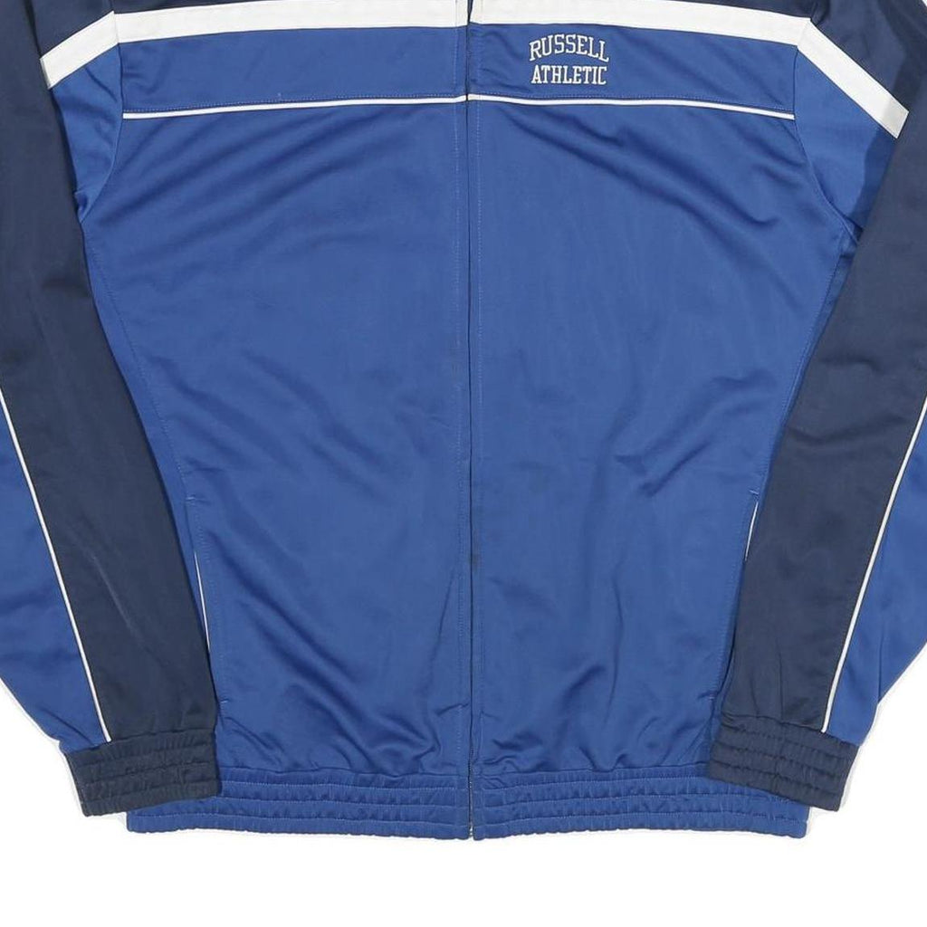 RUSSELL ATHLETIC Mens Blue & Navy Zip Jacket 2XL Polyester Blend Track Casual