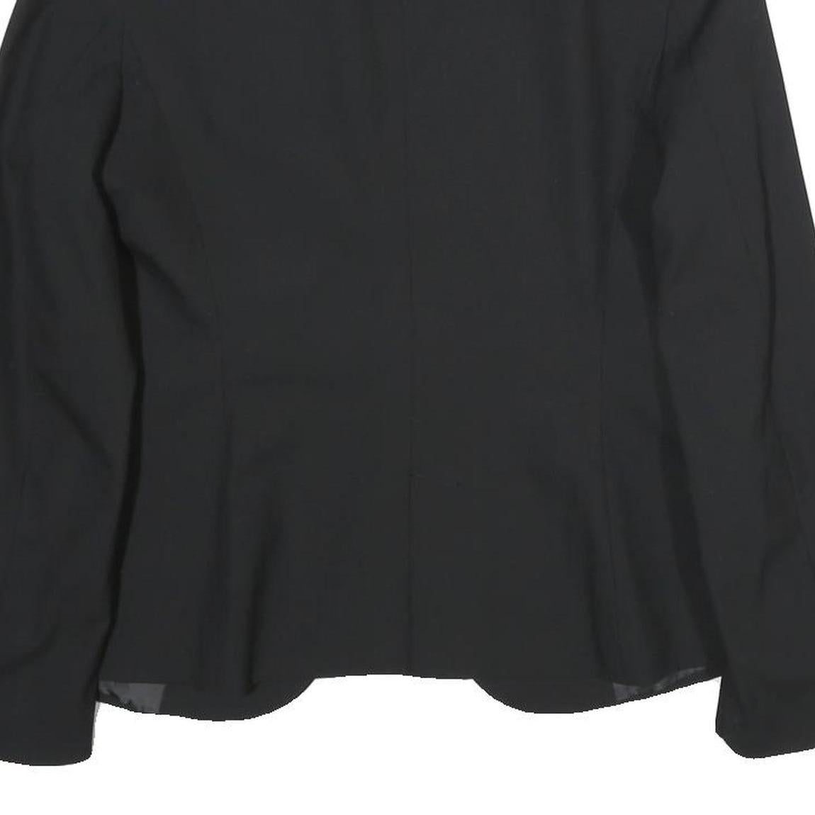 ZARA Womens Black Blazer Jacket UK 8 Woven Classic Button Closure Tailored