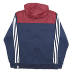 ADIDAS Mens Navy & Burgundy Hooded Zip Jacket L Polyester Blend Sportswear