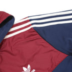 ADIDAS Mens Navy & Burgundy Hooded Zip Jacket L Polyester Blend Sportswear