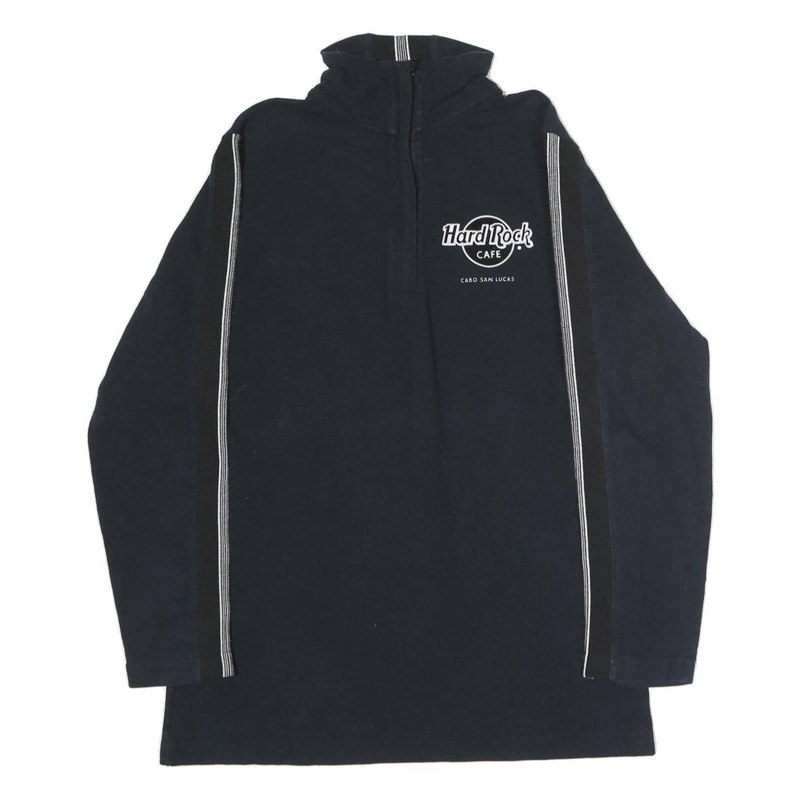 CARHARTT Mens Black Hard Rock Cafe Cable Stripe T-Shirt XL Long Sleeve Crew Neck