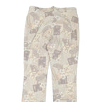 SPECIAL Womens Cotton Blend Beige Patchwork Floral Regular Fit Straight Leg