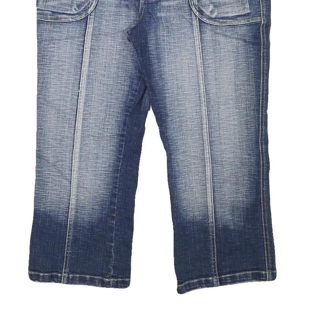 LADY DUTCH Womens Denim Blue Cotton Blend Casual Shorts XL W34 Faded Wash