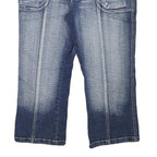 LADY DUTCH Womens Denim Blue Cotton Blend Casual Shorts XL W34 Faded Wash