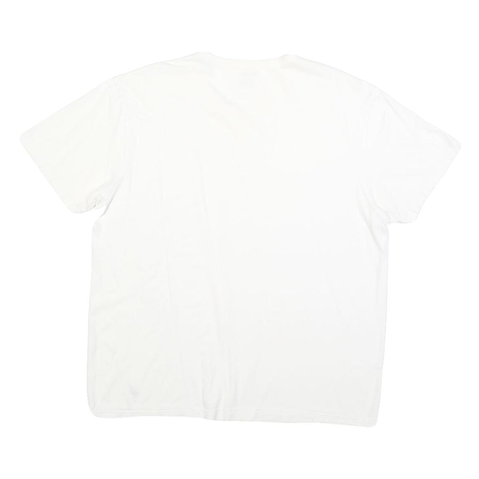 NAUTICA Mens White Cotton Blend V-Neck T-Shirt L Classic Casual Lightweight