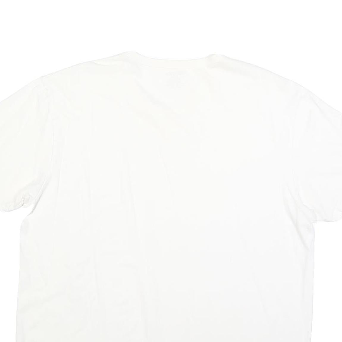 NAUTICA Mens White Cotton Blend V-Neck T-Shirt L Classic Casual Lightweight