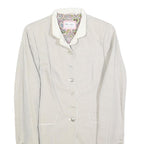 WHITE LABEL Womens Cream Linen Blend Tailored Jacket UK 12 Button Closure Plain