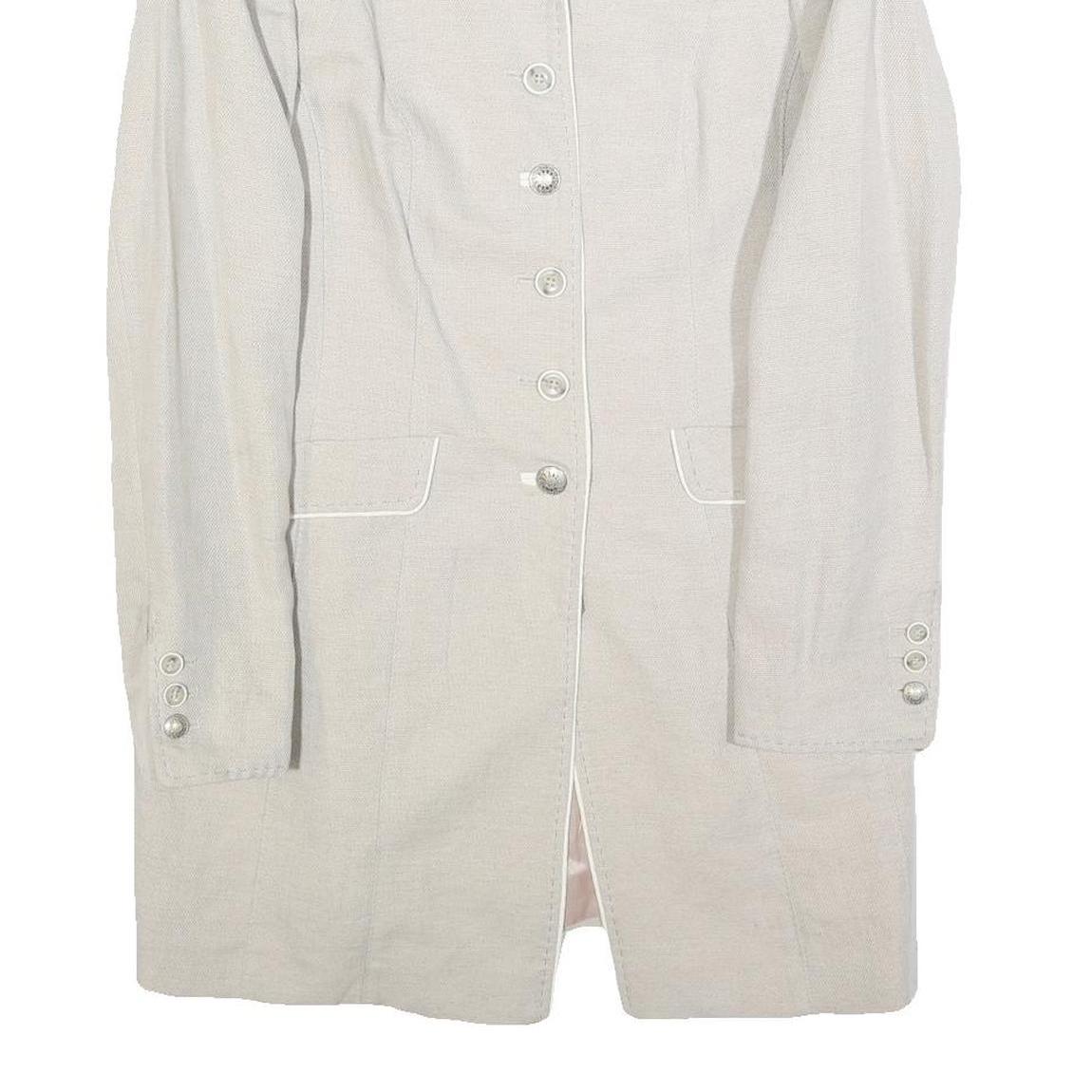 WHITE LABEL Womens Cream Linen Blend Tailored Jacket UK 12 Button Closure Plain