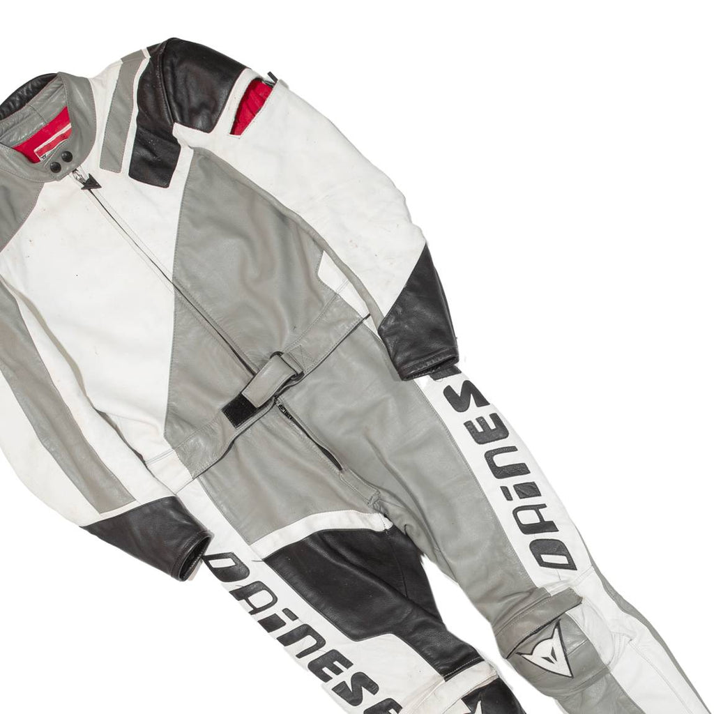 DAINESE Motorcycle Biker Armoured Padded Mens Overalls Grey Leather S W32 L27