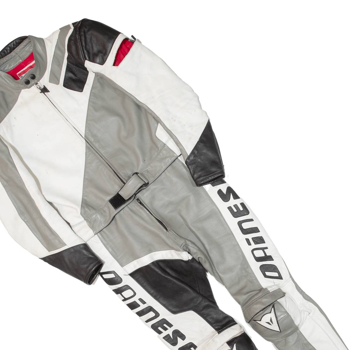 DAINESE Motorcycle Biker Armoured Padded Mens Overalls Grey Leather S W32 L27