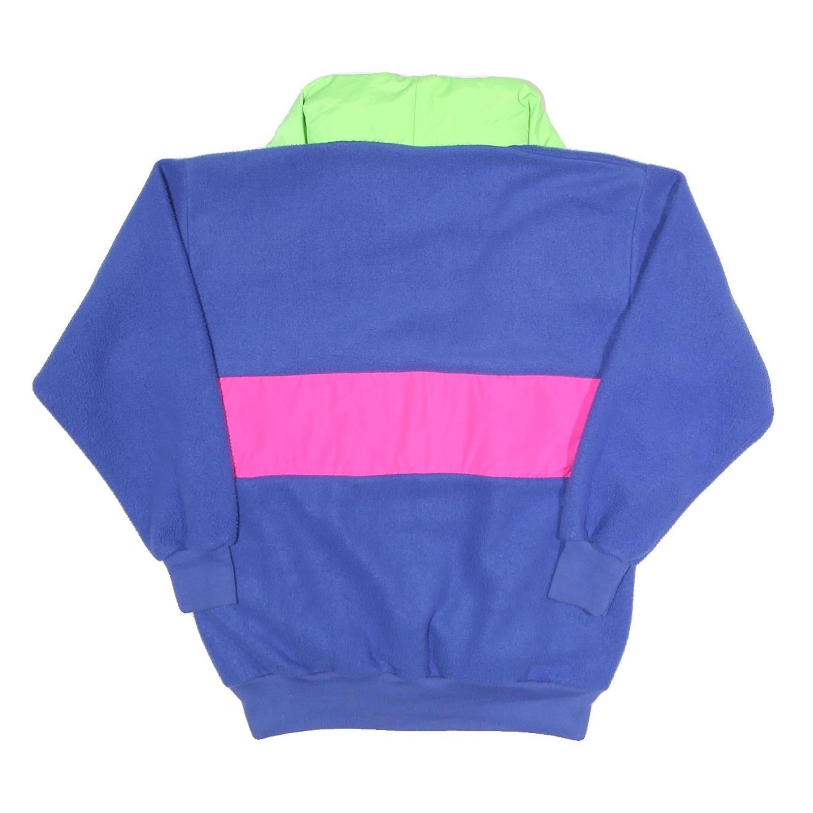 MOUNTAIN GEAR Mens Blue & Pink Colourblock Jacket S Polyester Zip Pullover