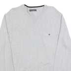 BEN SHERMAN Mens Grey Plain Cotton Jumper Crew Neck Basic Knit L Casual