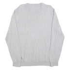 BEN SHERMAN Mens Grey Plain Cotton Jumper Crew Neck Basic Knit L Casual
