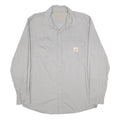 CARHARTT Mens Grey Workwear Cotton Blend Shirt L Utility Pocket Logo