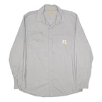 CARHARTT Mens Grey Workwear Cotton Blend Shirt L Utility Pocket Logo