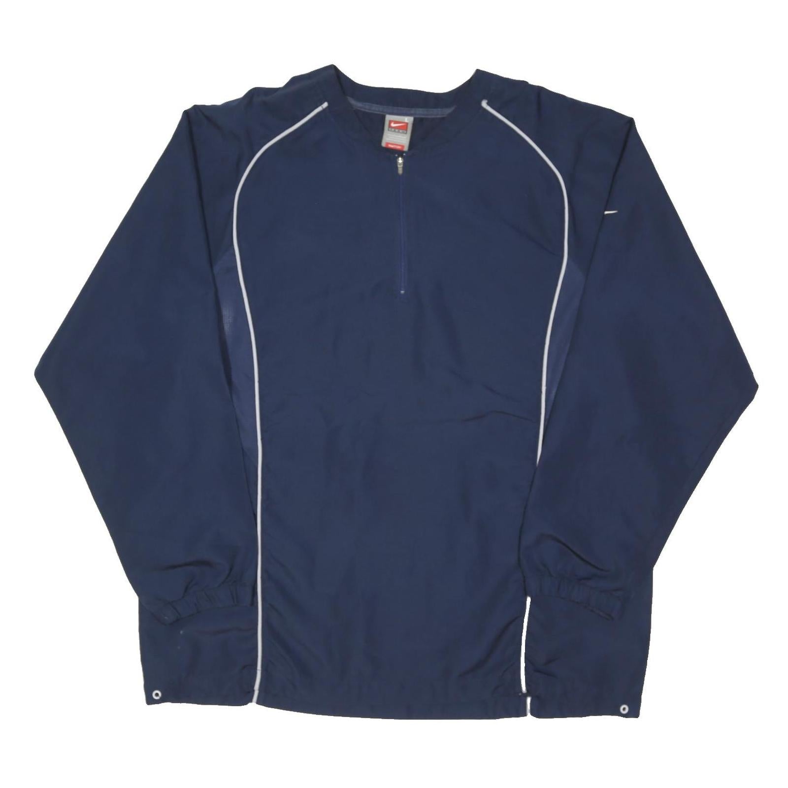NIKE Mens Navy Blue Jacket L Polyester Plain Long Sleeve Regular Fit Sportswear