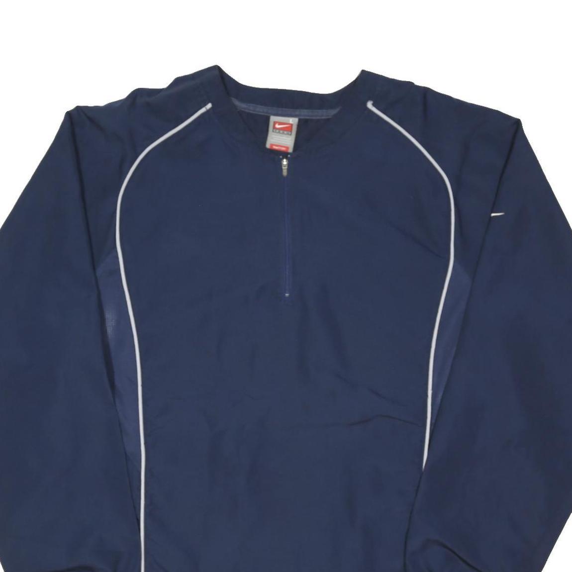 NIKE Mens Navy Blue Jacket L Polyester Plain Long Sleeve Regular Fit Sportswear