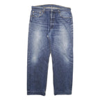 LEVI'S Mens Blue Cotton Blend Regular Straight Denim W36 L30 Classic Fit Jeans