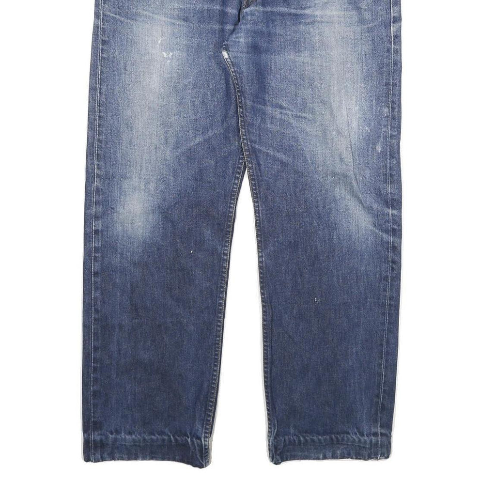 LEVI'S Mens Blue Cotton Blend Regular Straight Denim W36 L30 Classic Fit Jeans