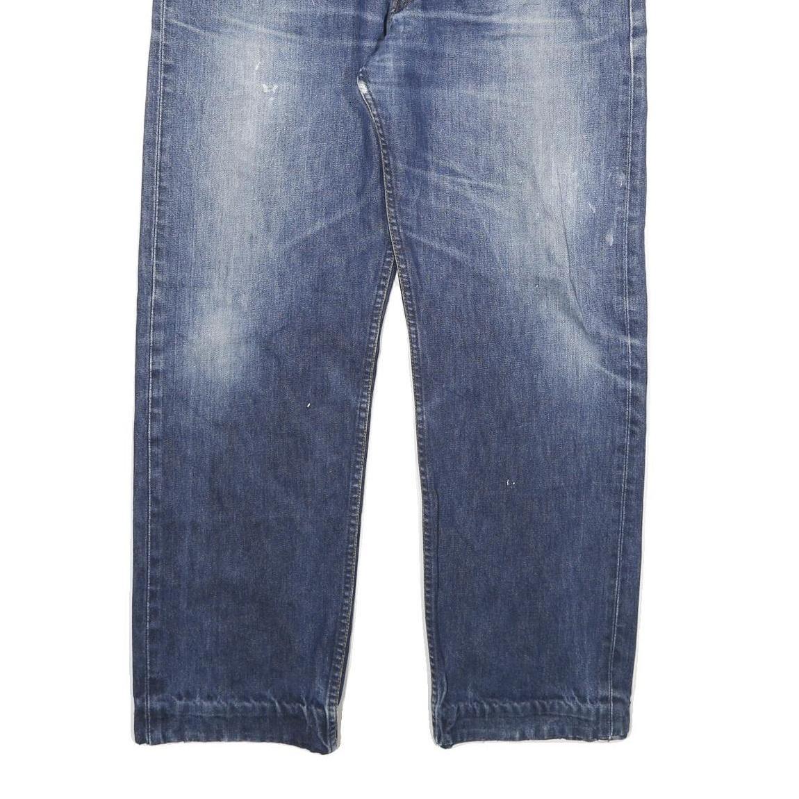 LEVI'S Mens Blue Cotton Blend Regular Straight Denim W36 L30 Classic Fit Jeans