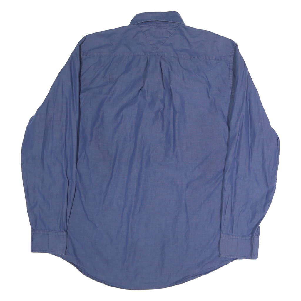 TOMMY HILFIGER Mens Blue Shirt L Button-Down Collar Long Sleeve Cotton Classic