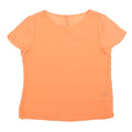 Womens Orange Basic Top Short Sleeve Round Neck Plain M Lightweight Summer