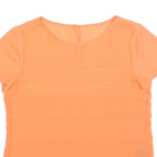 Womens Orange Basic Top Short Sleeve Round Neck Plain M Lightweight Summer