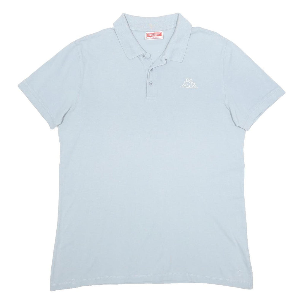 KAPPA Mens Blue XL Cotton Short Sleeve Basic Polo Shirt Classic Logo