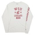 CHAMPION Mens White WSU Cougars Long Sleeve Crew Neck Cotton Blend T-Shirt M