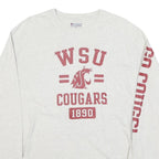 CHAMPION Mens White WSU Cougars Long Sleeve Crew Neck Cotton Blend T-Shirt M